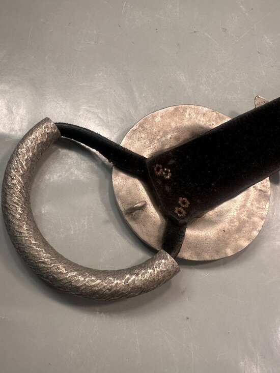 Boho Hammered Metal Textured Belt Statement Buckle Vintage Modern Hook Eye main image 4